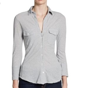 Standard James Perse Soft Gray Button Down Top 4